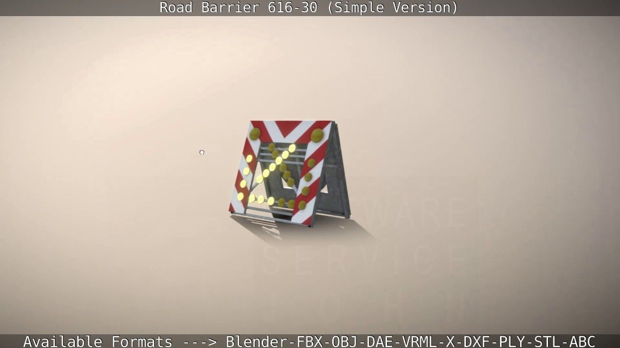 Road barrier 616-30 - Simple Version Low-poly 3D model_45