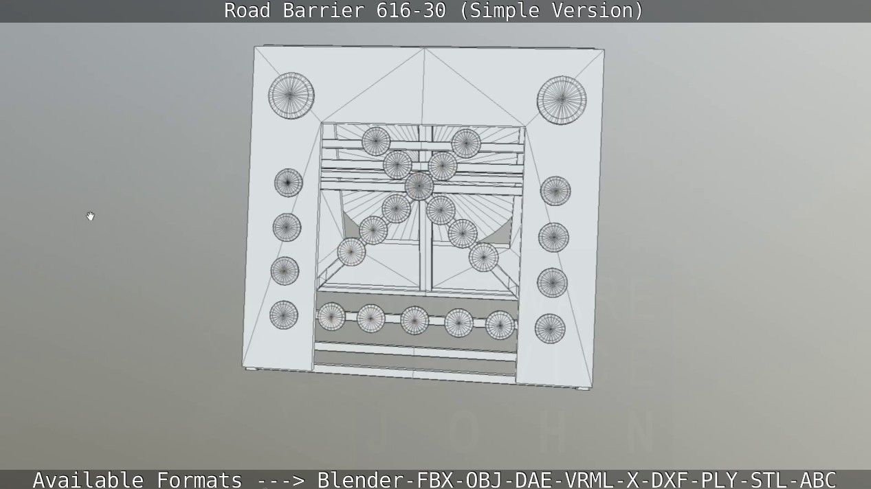 Road barrier 616-30 - Simple Version Low-poly 3D model_103
