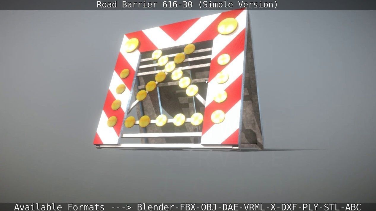 Road barrier 616-30 - Simple Version Low-poly 3D model_26