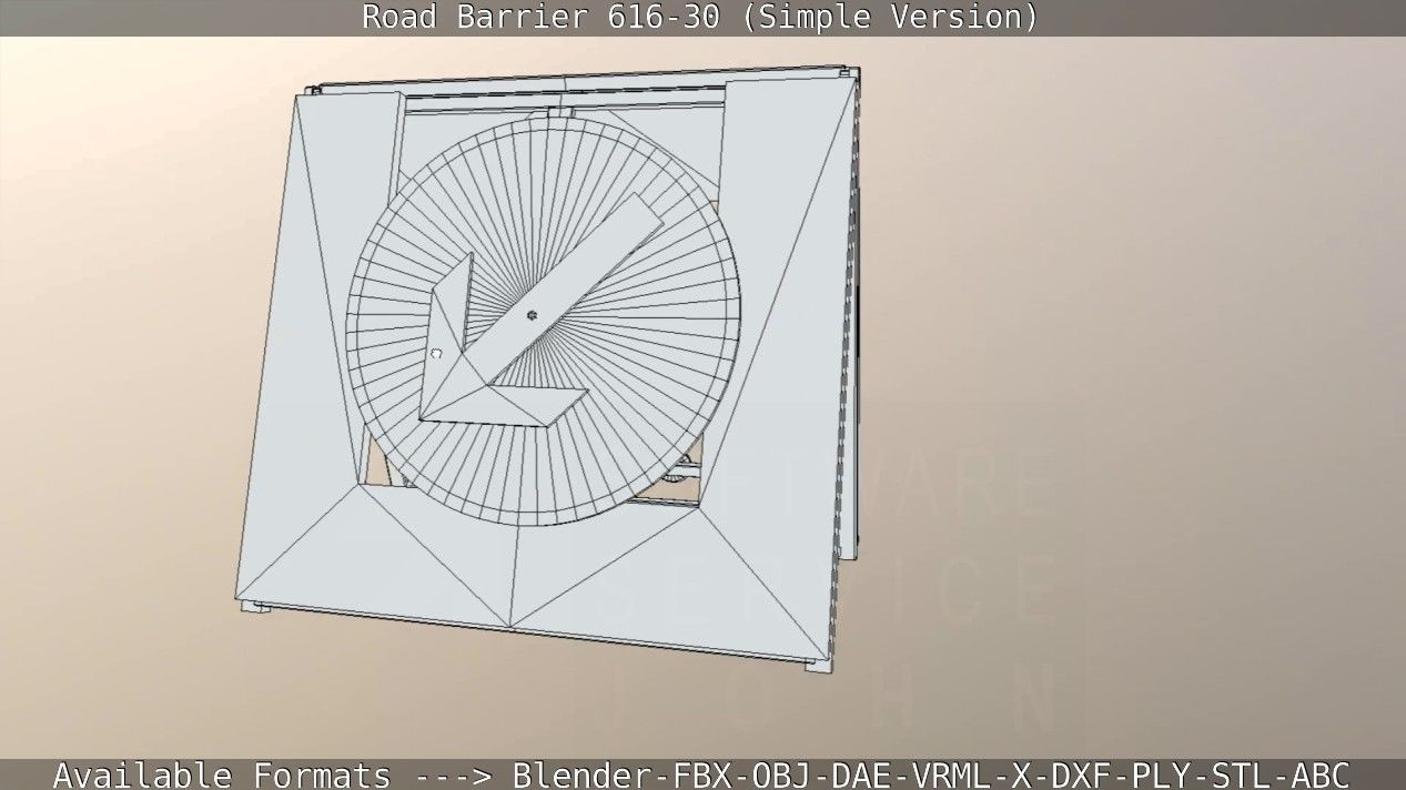 Road barrier 616-30 - Simple Version Low-poly 3D model_107