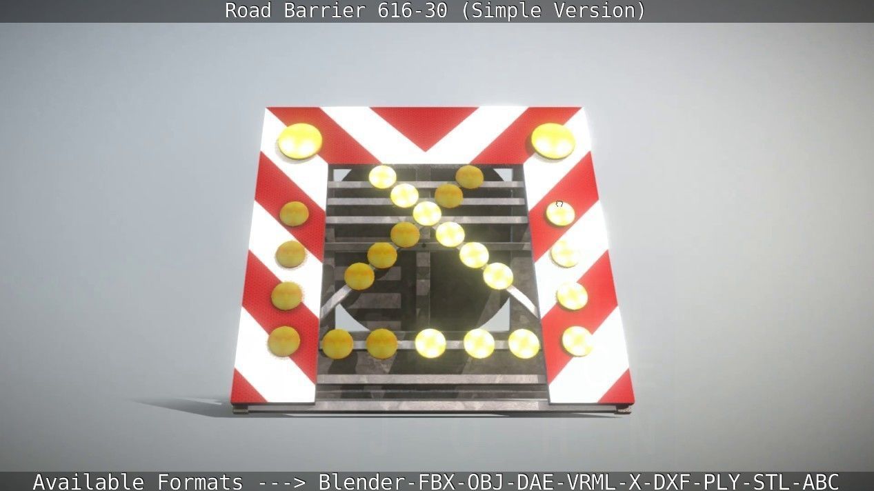 Road barrier 616-30 - Simple Version Low-poly 3D model_83