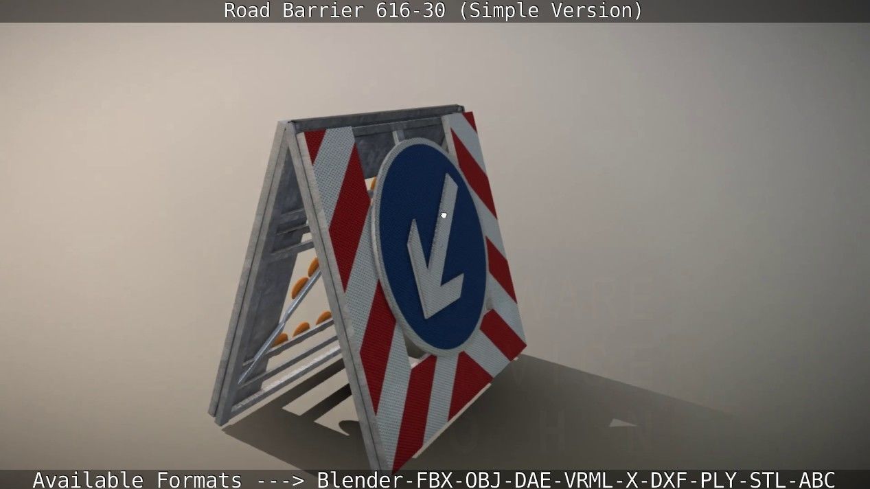 Road barrier 616-30 - Simple Version Low-poly 3D model_51