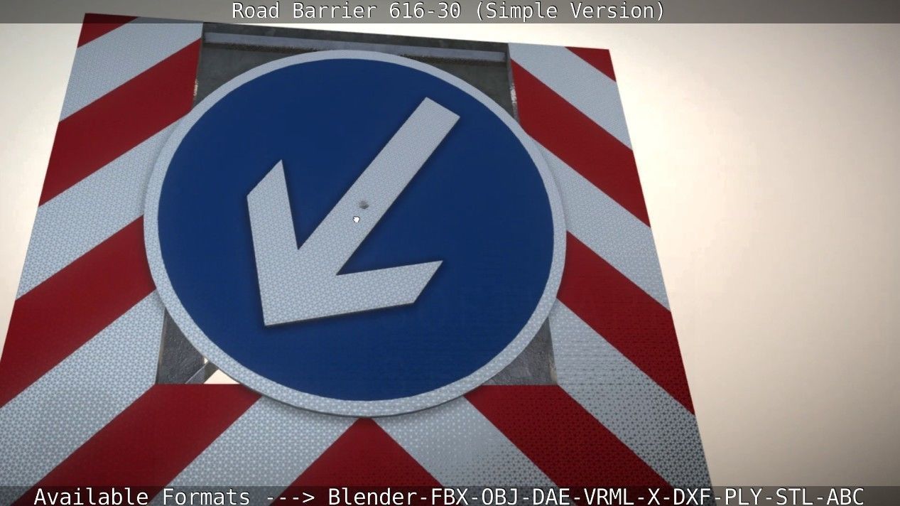 Road barrier 616-30 - Simple Version Low-poly 3D model_72