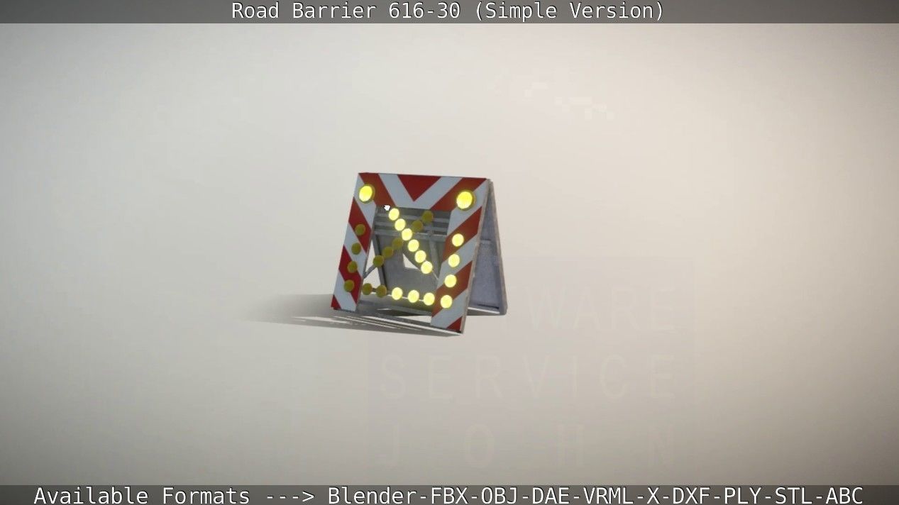 Road barrier 616-30 - Simple Version Low-poly 3D model_42