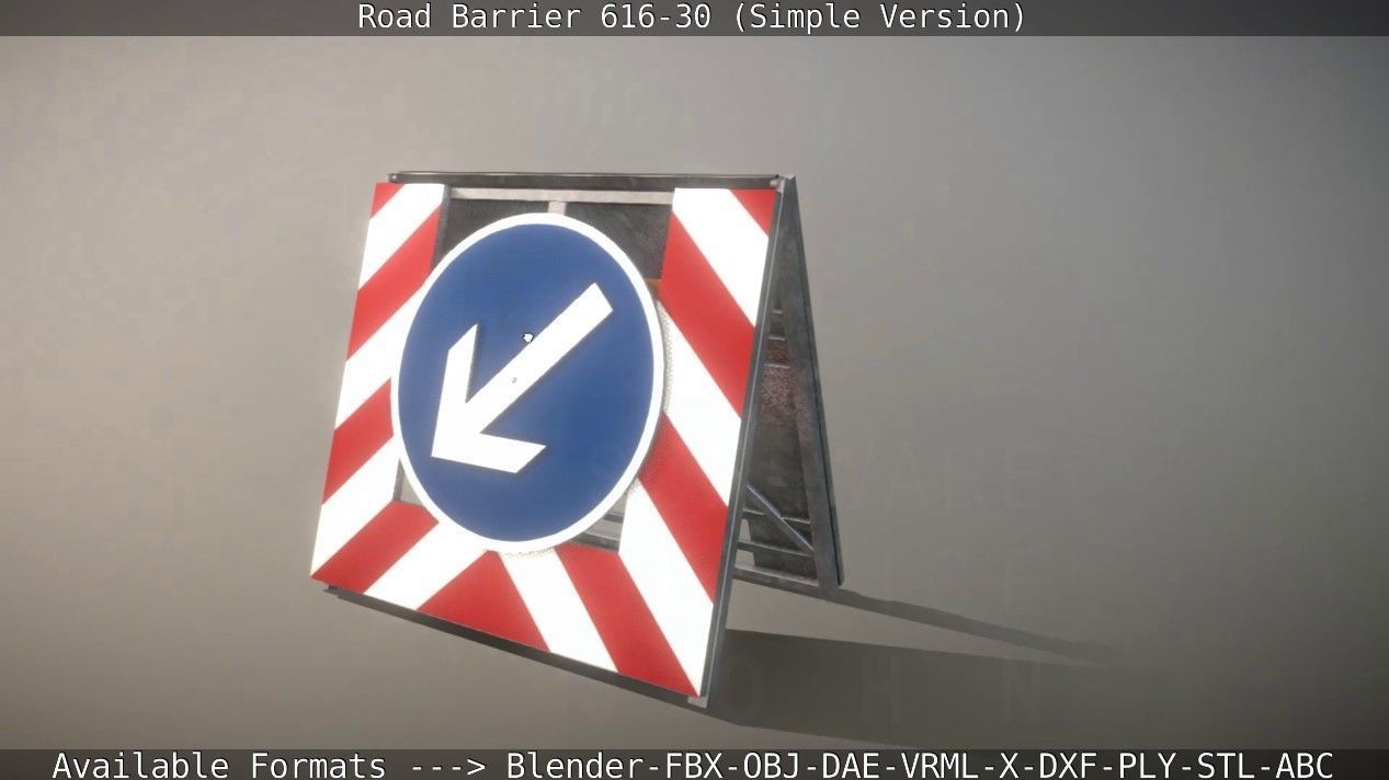 Road barrier 616-30 - Simple Version Low-poly 3D model_56
