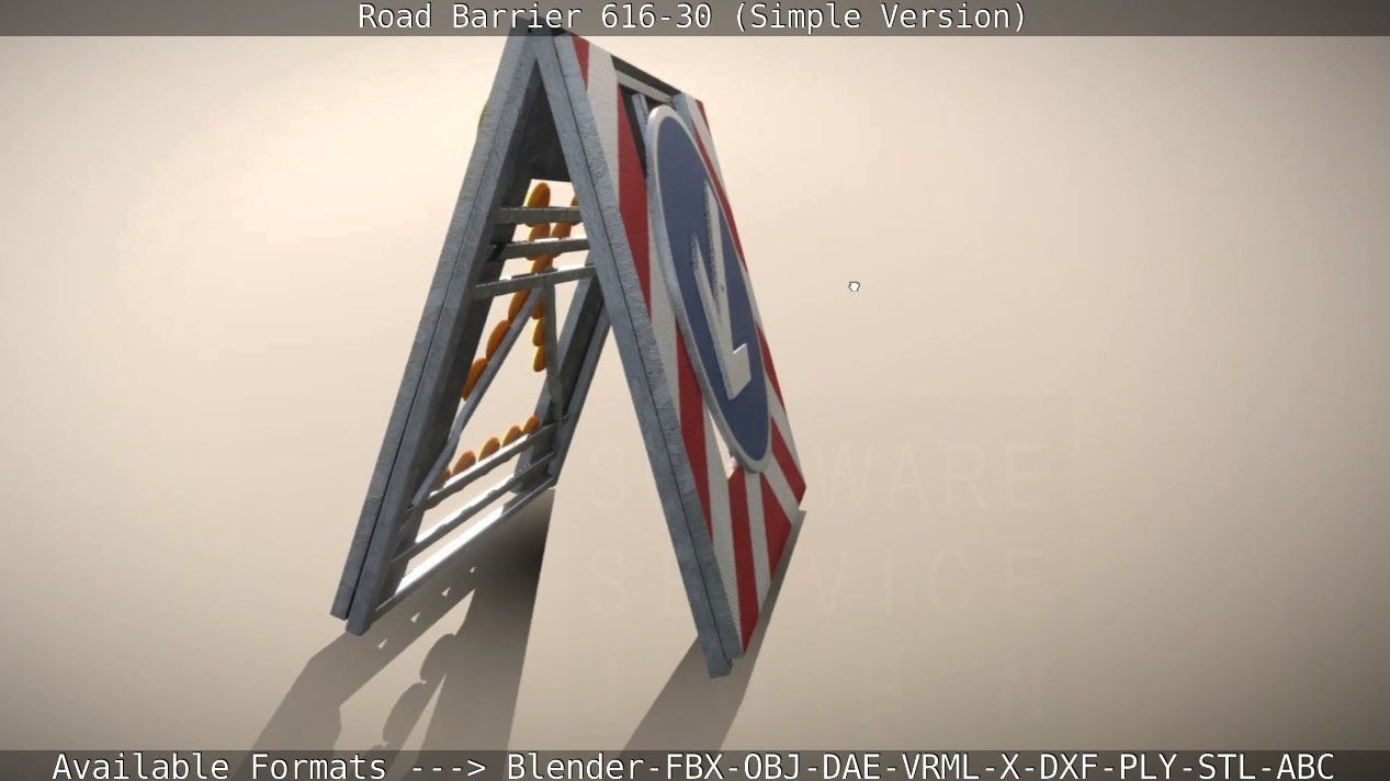 Road barrier 616-30 - Simple Version Low-poly 3D model_17