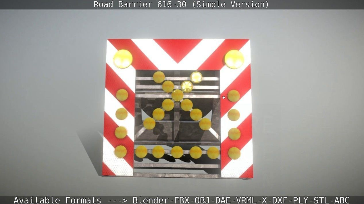 Road barrier 616-30 - Simple Version Low-poly 3D model_87