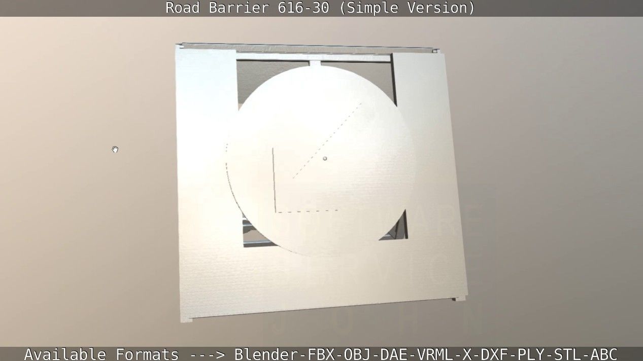 Road barrier 616-30 - Simple Version Low-poly 3D model_116