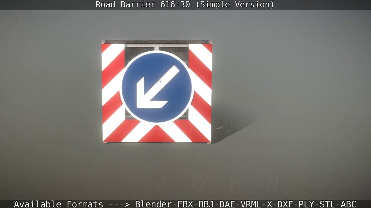 Road barrier 616-30 - Simple Version Low-poly 3D model_9