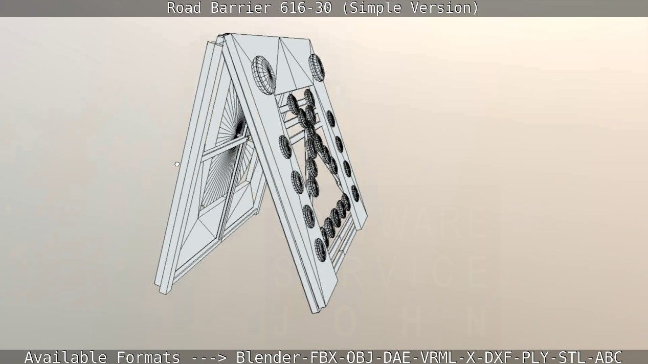 Road barrier 616-30 - Simple Version Low-poly 3D model_106