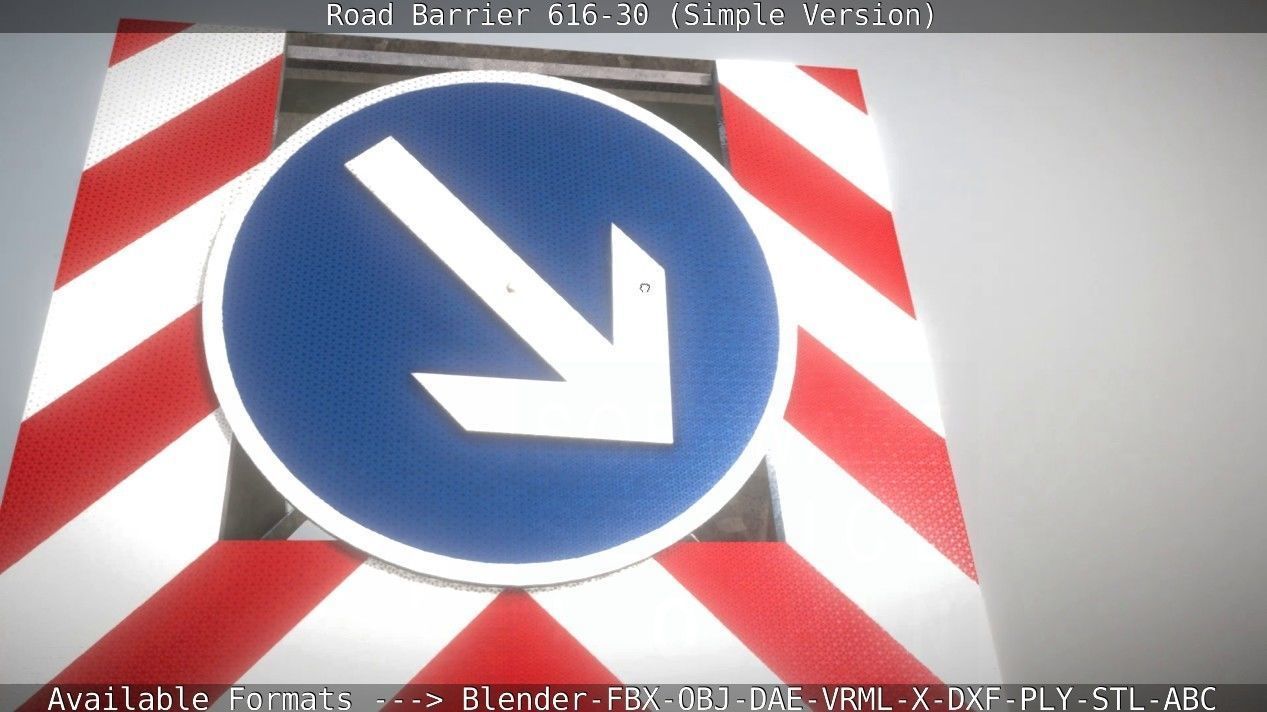 Road barrier 616-30 - Simple Version Low-poly 3D model_67