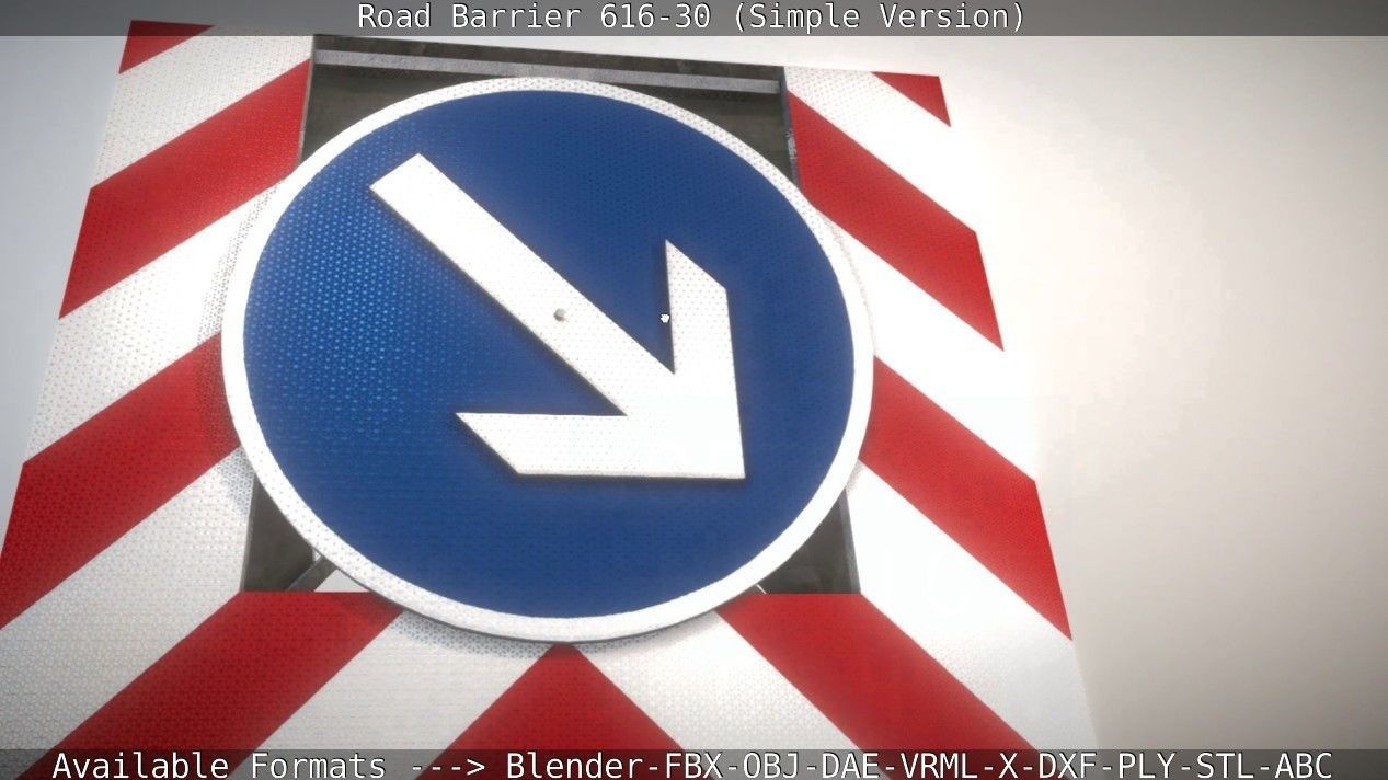 Road barrier 616-30 - Simple Version Low-poly 3D model_66