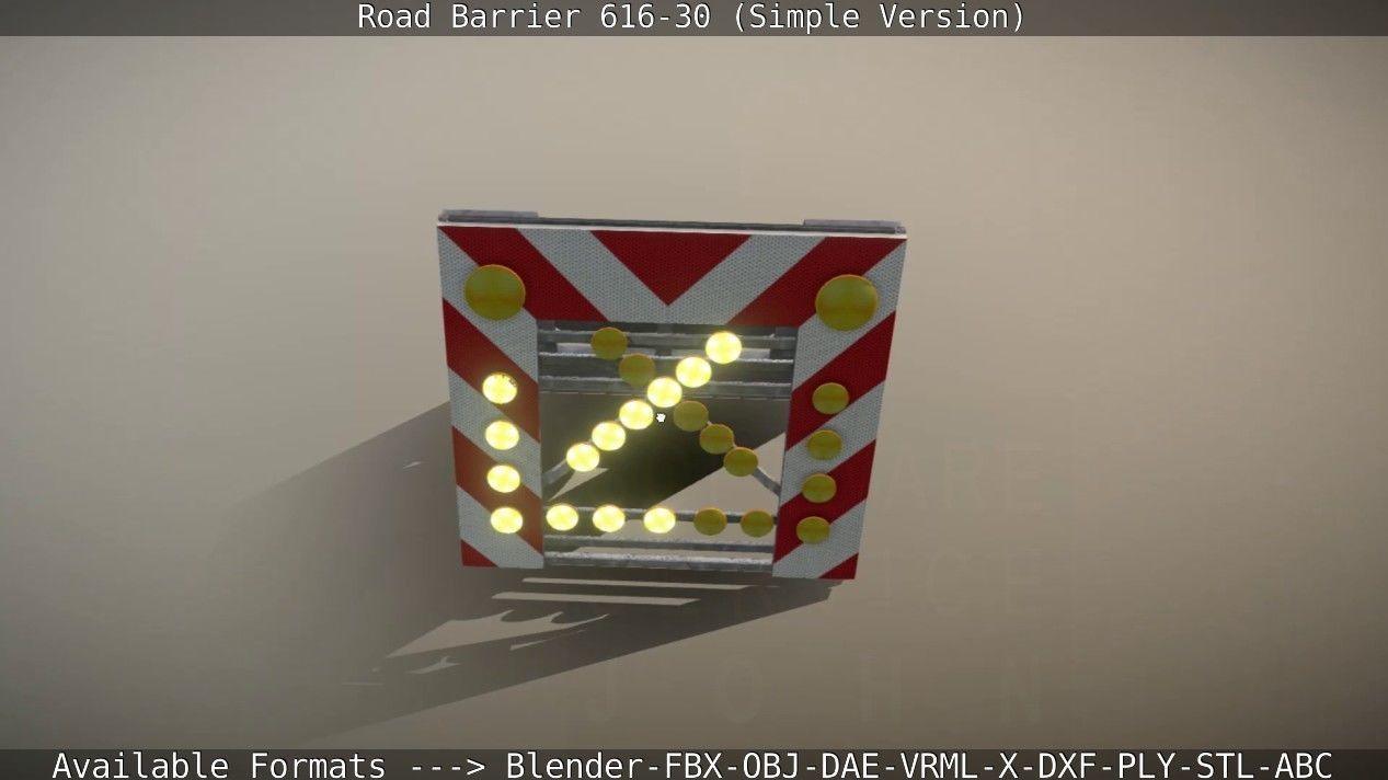 Road barrier 616-30 - Simple Version Low-poly 3D model_38
