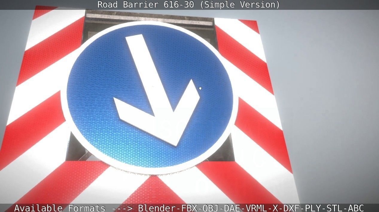 Road barrier 616-30 - Simple Version Low-poly 3D model_69