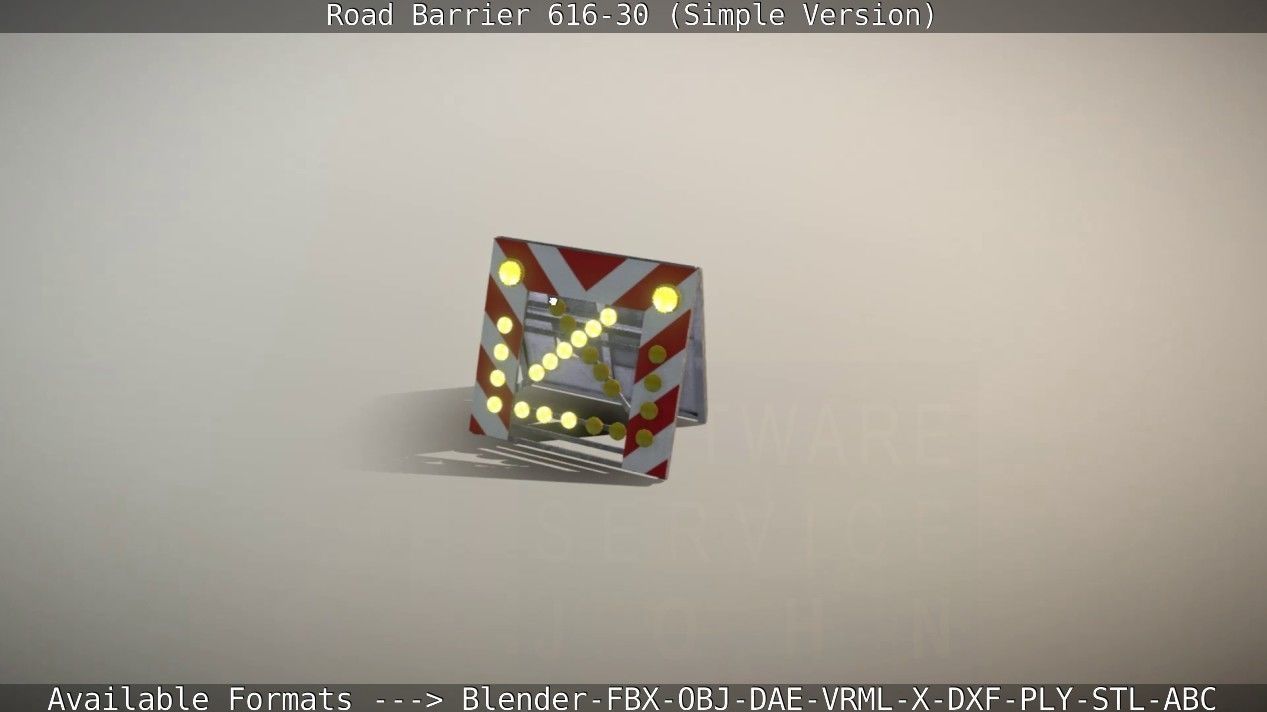 Road barrier 616-30 - Simple Version Low-poly 3D model_41