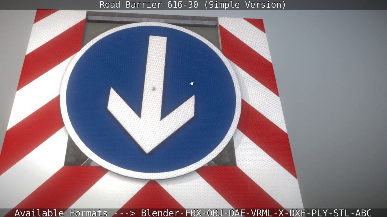 Road barrier 616-30 - Simple Version Low-poly 3D model_62