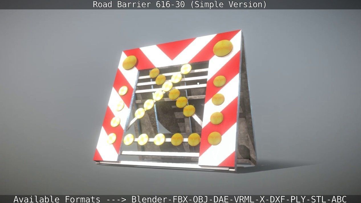 Road barrier 616-30 - Simple Version Low-poly 3D model_27