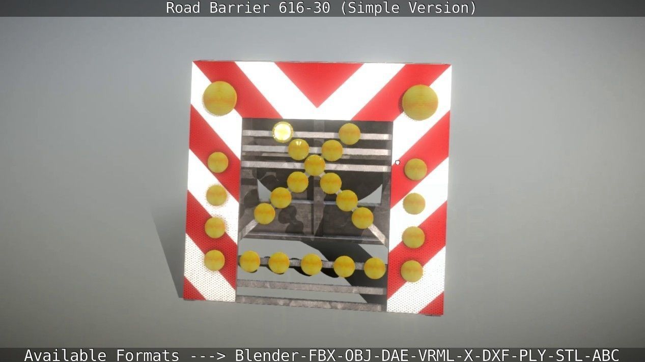 Road barrier 616-30 - Simple Version Low-poly 3D model_88
