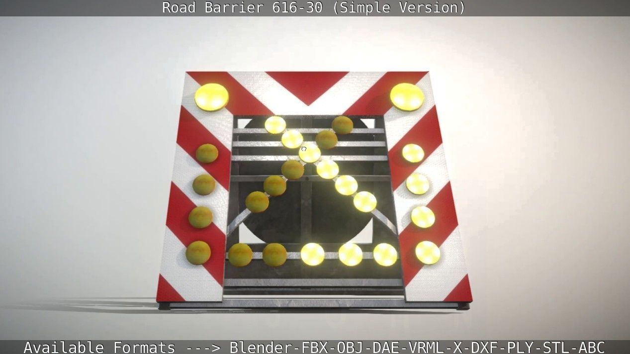 Road barrier 616-30 - Simple Version Low-poly 3D model_33