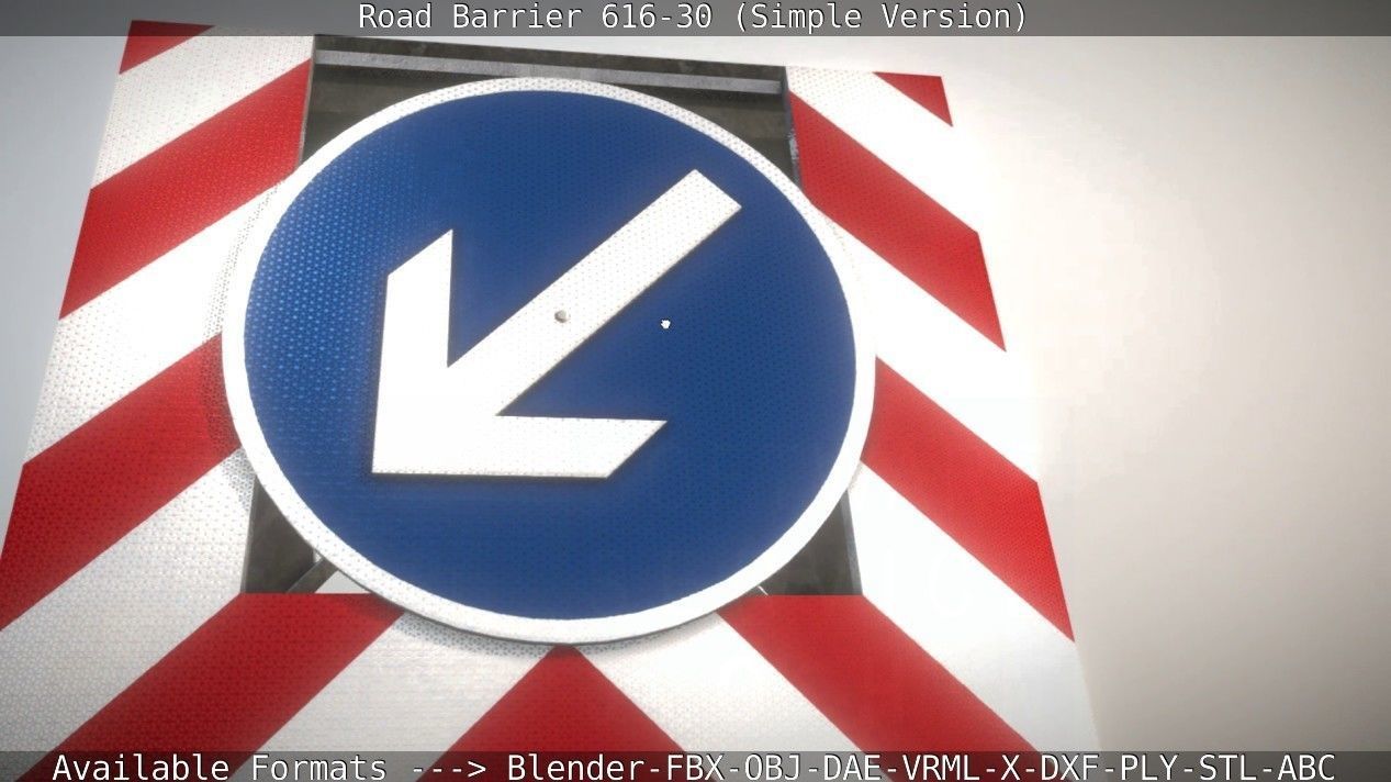 Road barrier 616-30 - Simple Version Low-poly 3D model_75