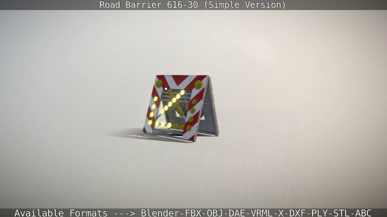 Road barrier 616-30 - Simple Version Low-poly 3D model_43