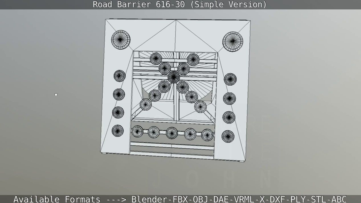 Road barrier 616-30 - Simple Version Low-poly 3D model_105