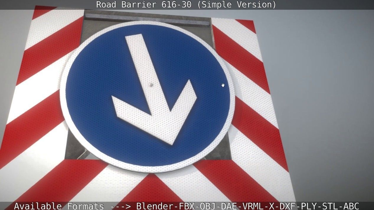 Road barrier 616-30 - Simple Version Low-poly 3D model_63