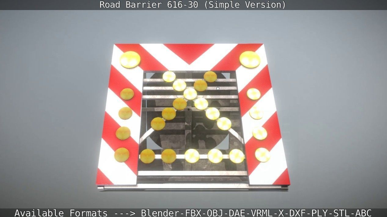 Road barrier 616-30 - Simple Version Low-poly 3D model_31