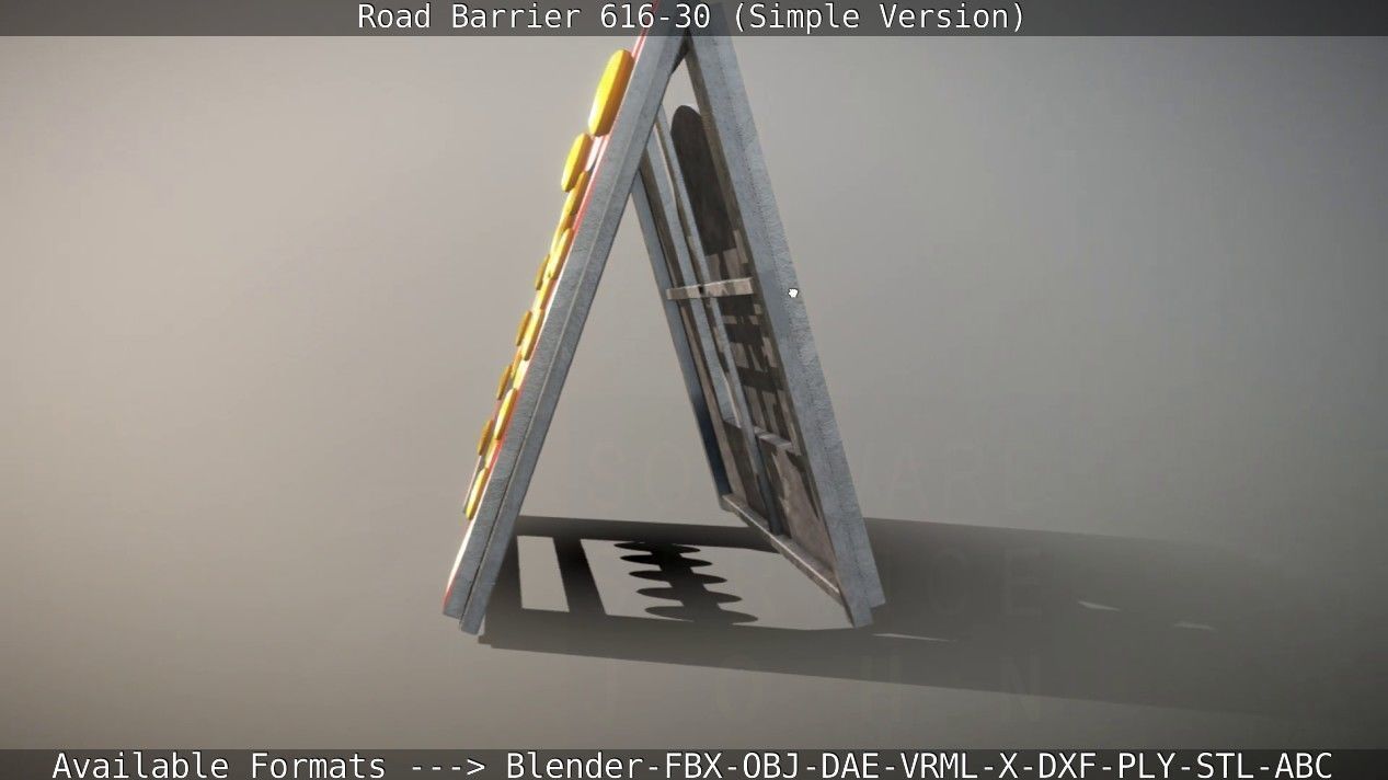 Road barrier 616-30 - Simple Version Low-poly 3D model_22