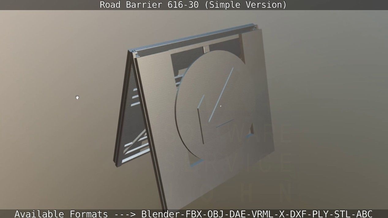 Road barrier 616-30 - Simple Version Low-poly 3D model_118