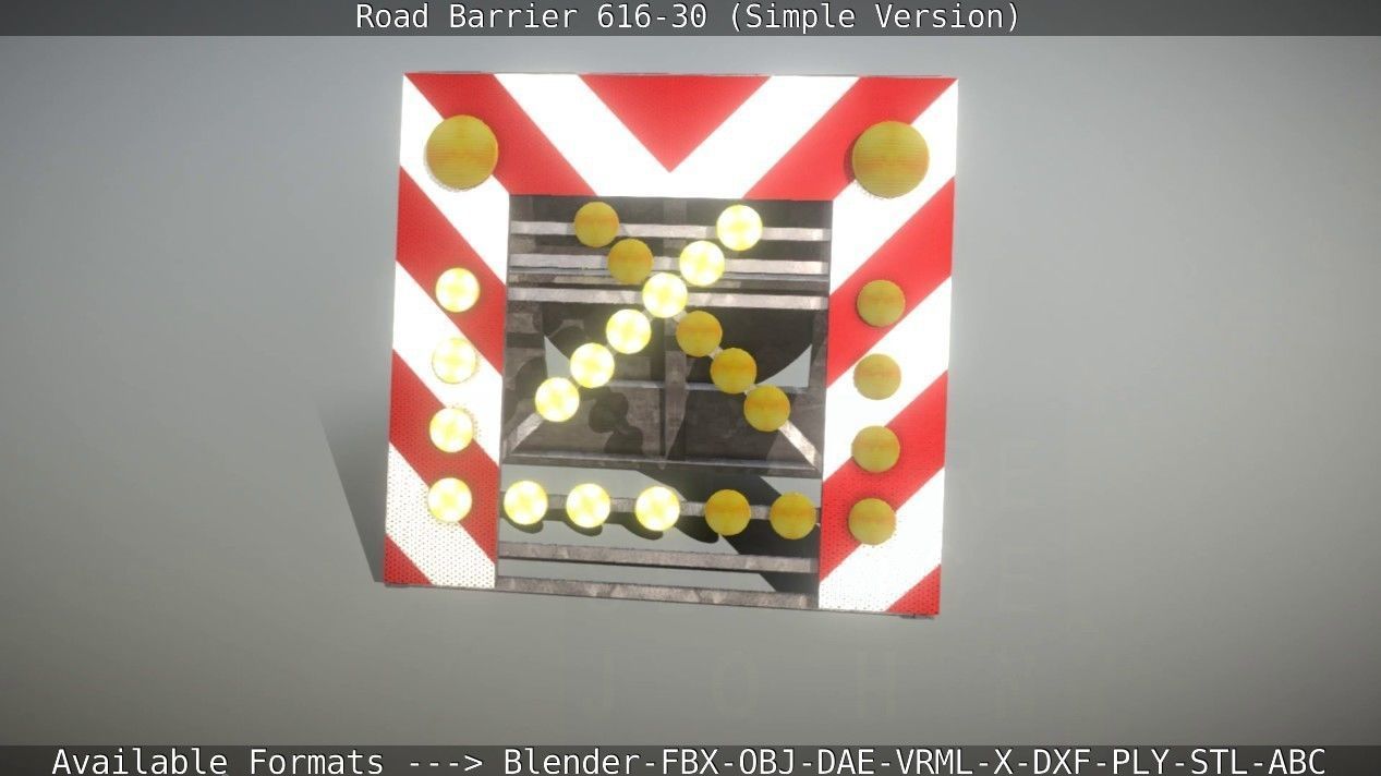 Road barrier 616-30 - Simple Version Low-poly 3D model_99
