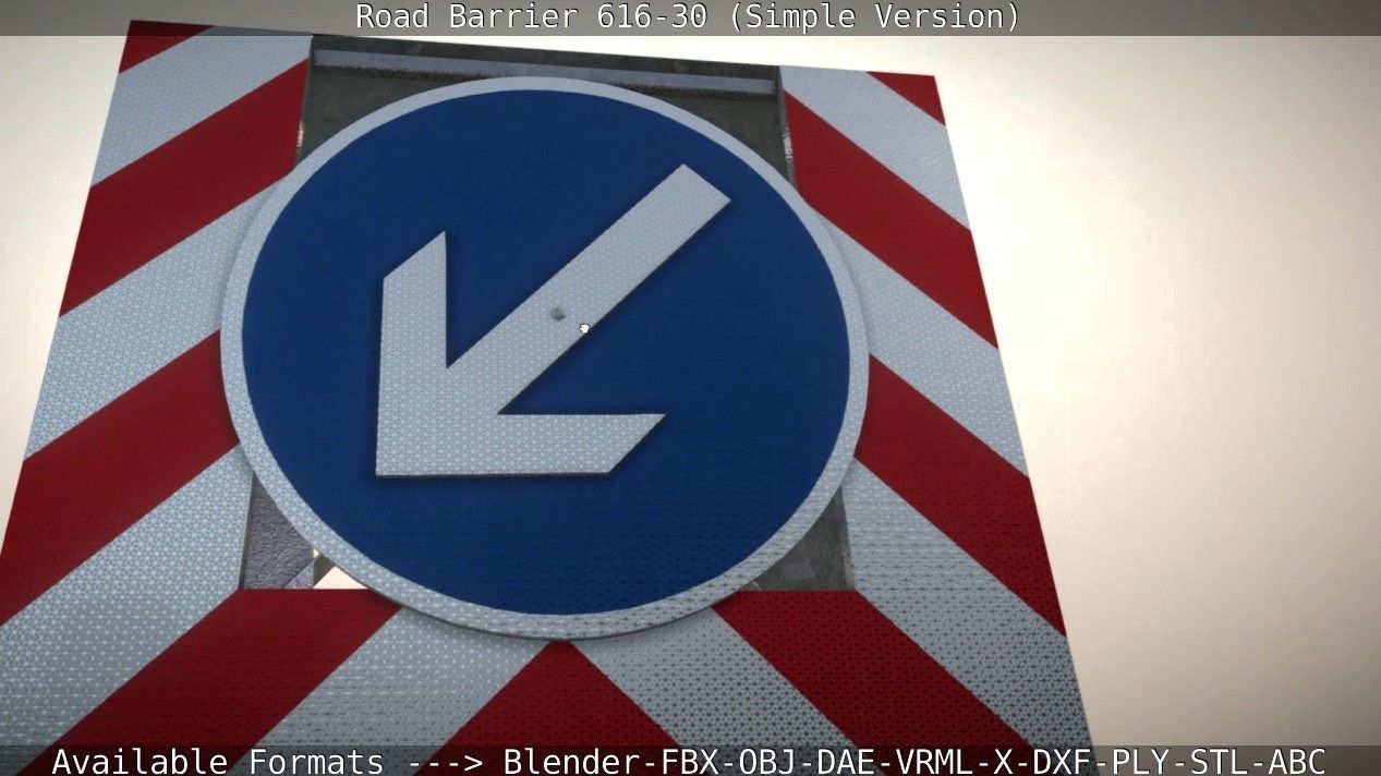 Road barrier 616-30 - Simple Version Low-poly 3D model_73