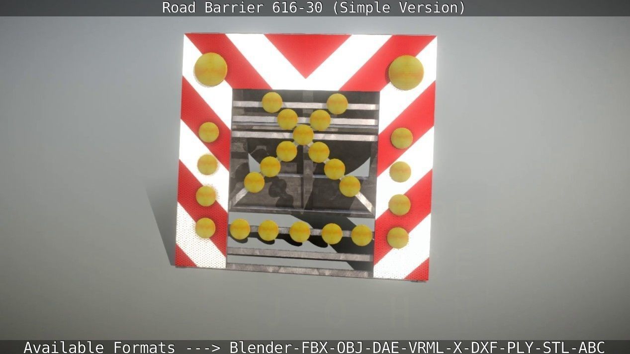 Road barrier 616-30 - Simple Version Low-poly 3D model_92