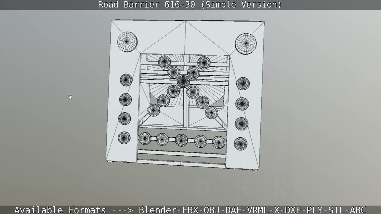 Road barrier 616-30 - Simple Version Low-poly 3D model_104