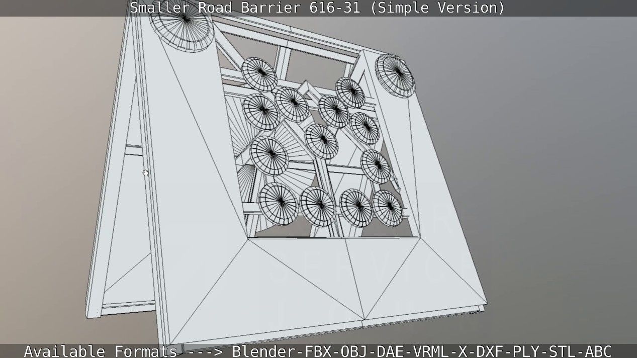 Smaller Road Barrier 616-31 - Simple Version Low-poly 3D model_68