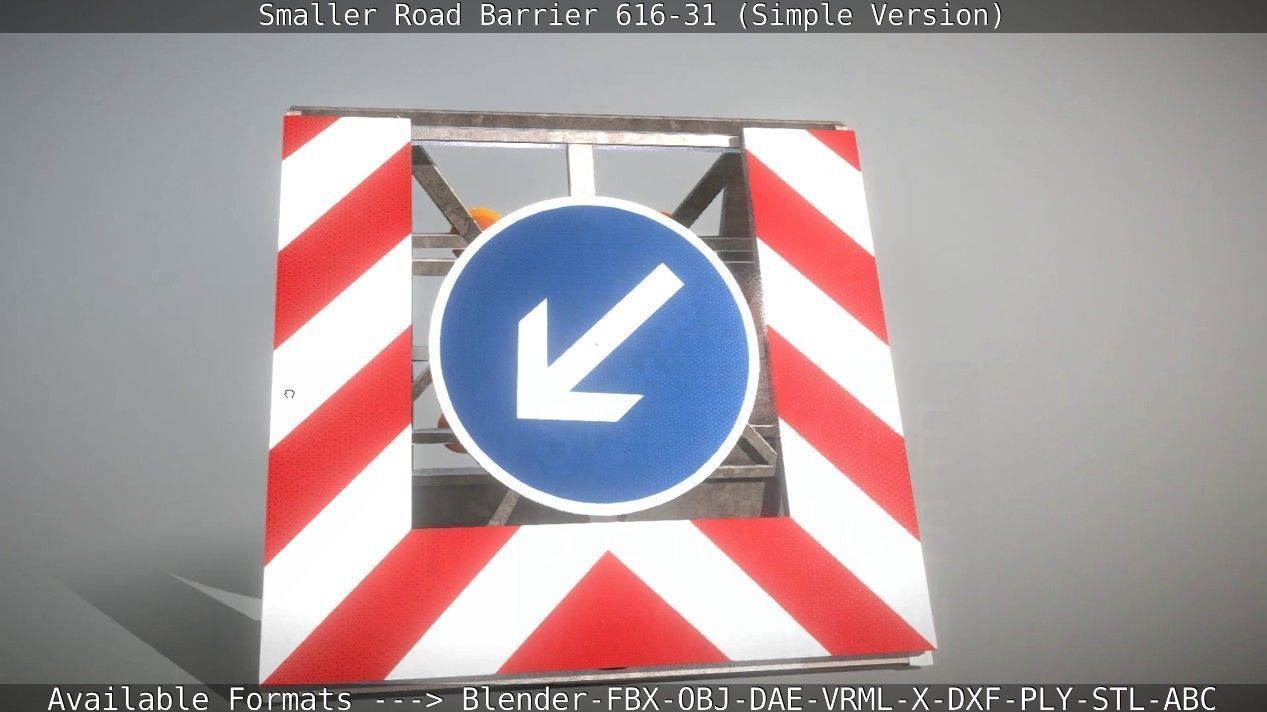 Smaller Road Barrier 616-31 - Simple Version Low-poly 3D model_32