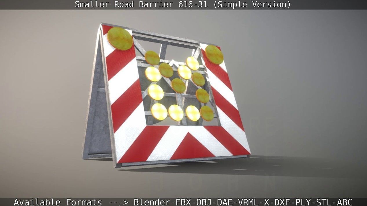 Smaller Road Barrier 616-31 - Simple Version Low-poly 3D model_140