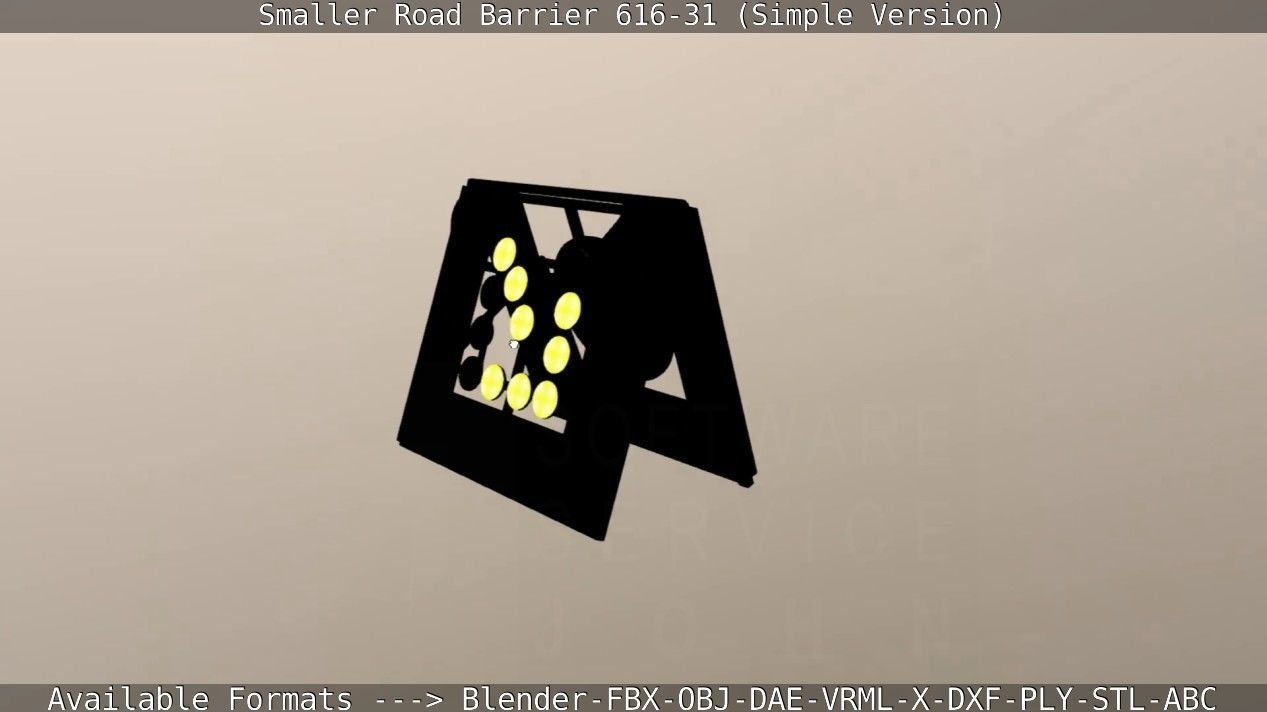 Smaller Road Barrier 616-31 - Simple Version Low-poly 3D model_115