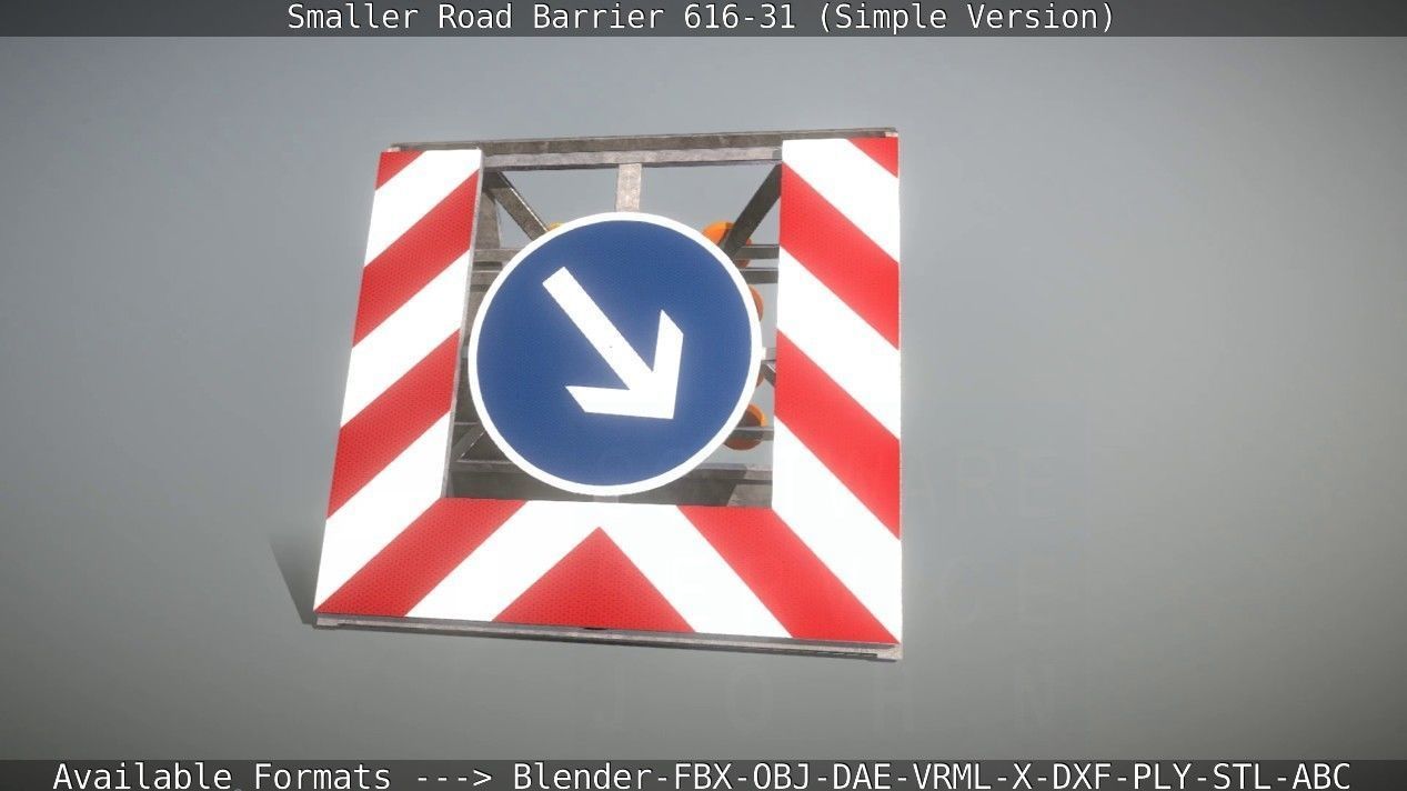 Smaller Road Barrier 616-31 - Simple Version Low-poly 3D model_47