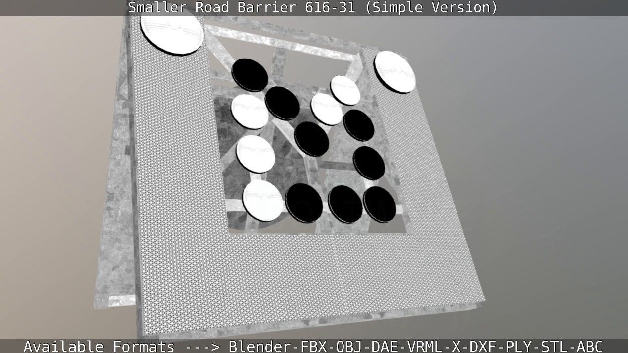 Smaller Road Barrier 616-31 - Simple Version Low-poly 3D model_89