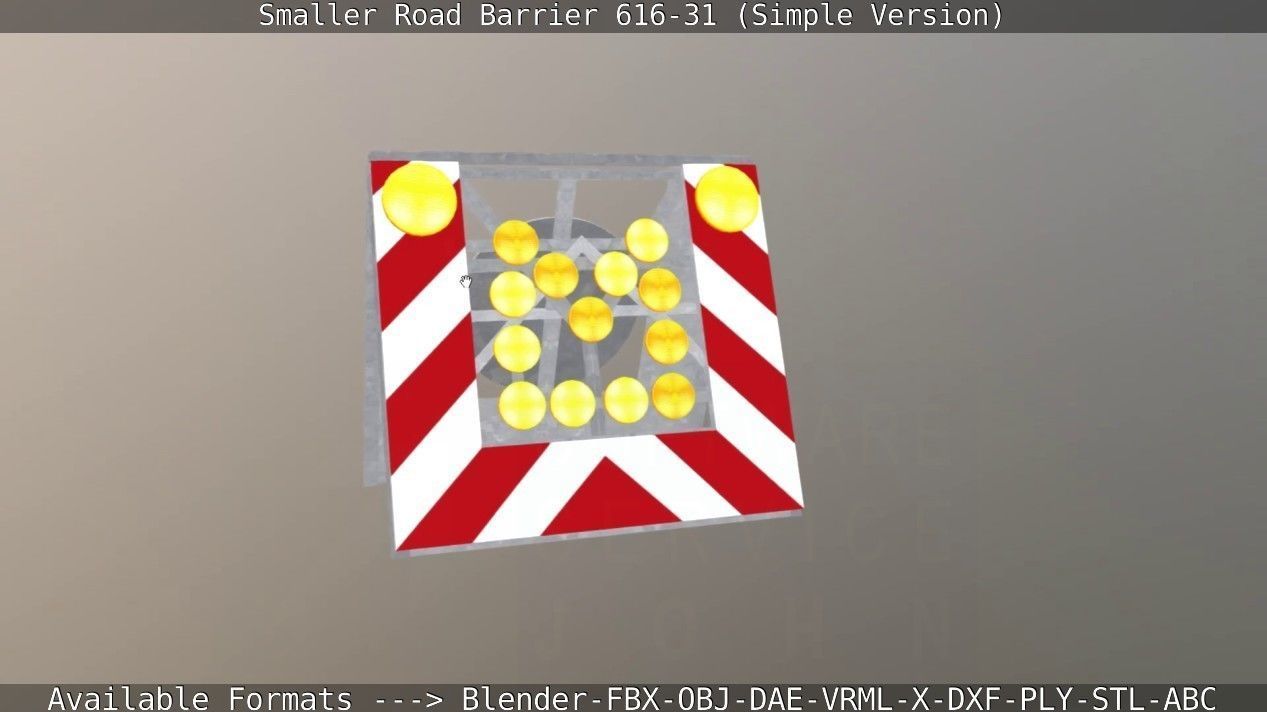 Smaller Road Barrier 616-31 - Simple Version Low-poly 3D model_125