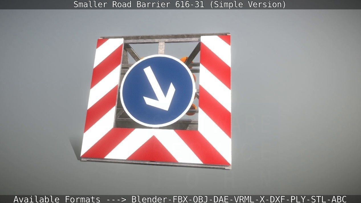 Smaller Road Barrier 616-31 - Simple Version Low-poly 3D model_51