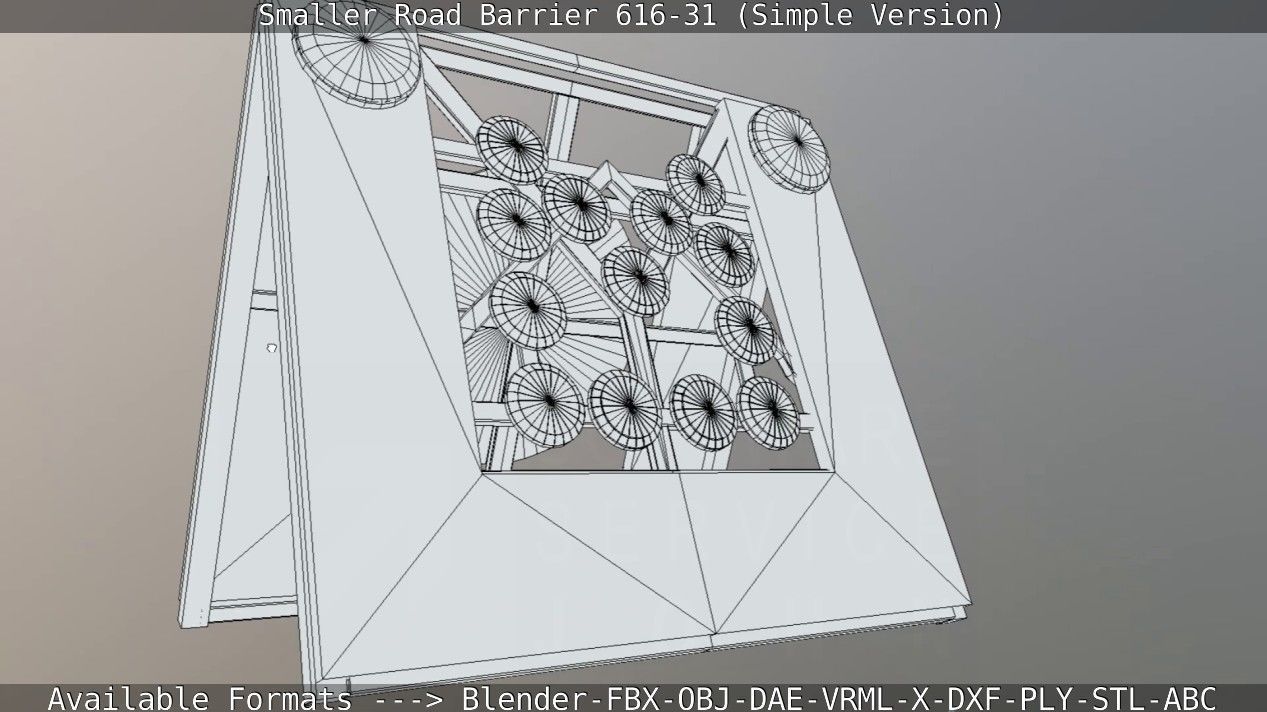 Smaller Road Barrier 616-31 - Simple Version Low-poly 3D model_69