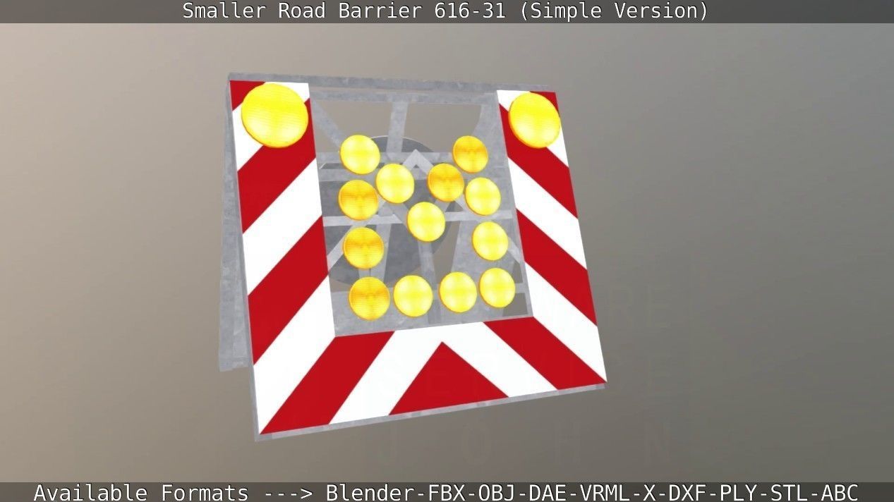 Smaller Road Barrier 616-31 - Simple Version Low-poly 3D model_130