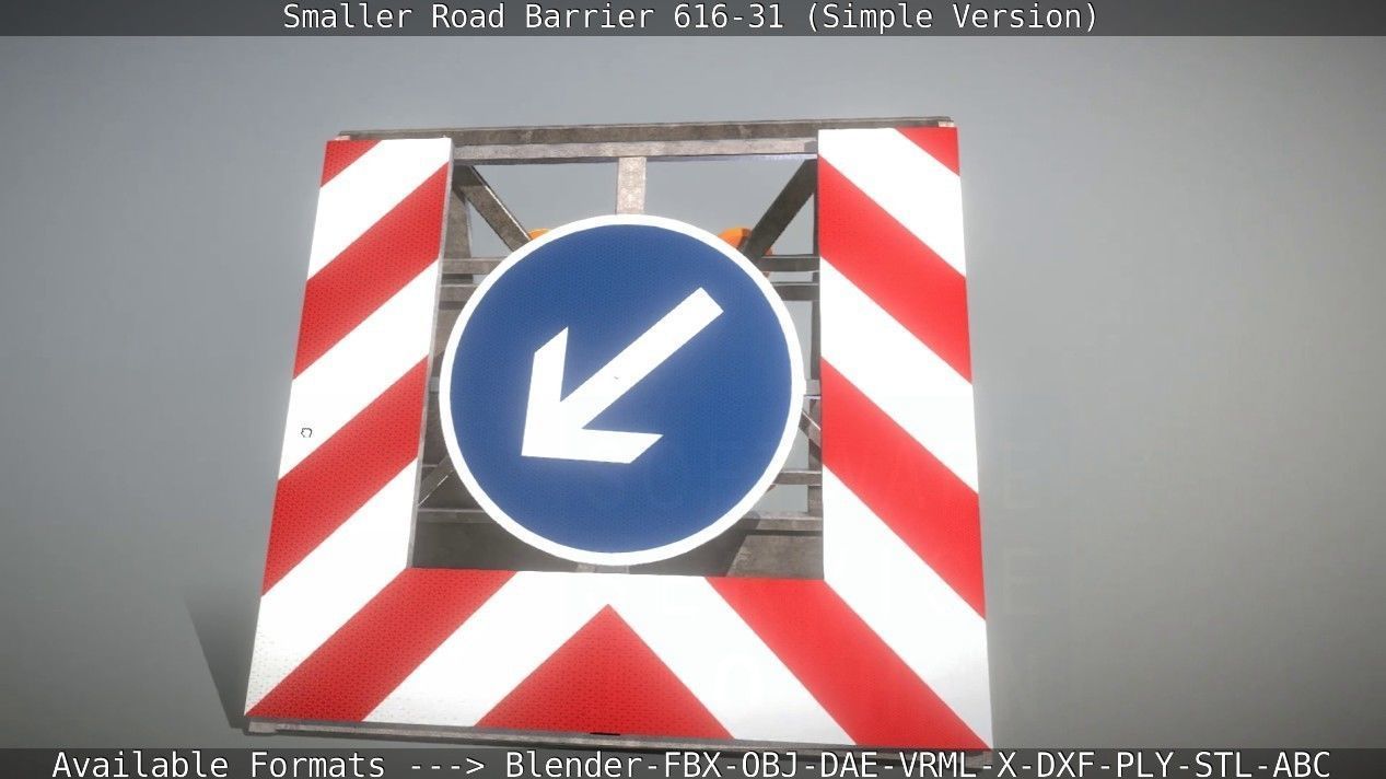 Smaller Road Barrier 616-31 - Simple Version Low-poly 3D model_33
