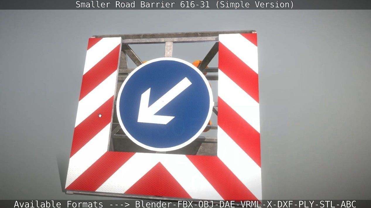 Smaller Road Barrier 616-31 - Simple Version Low-poly 3D model_34