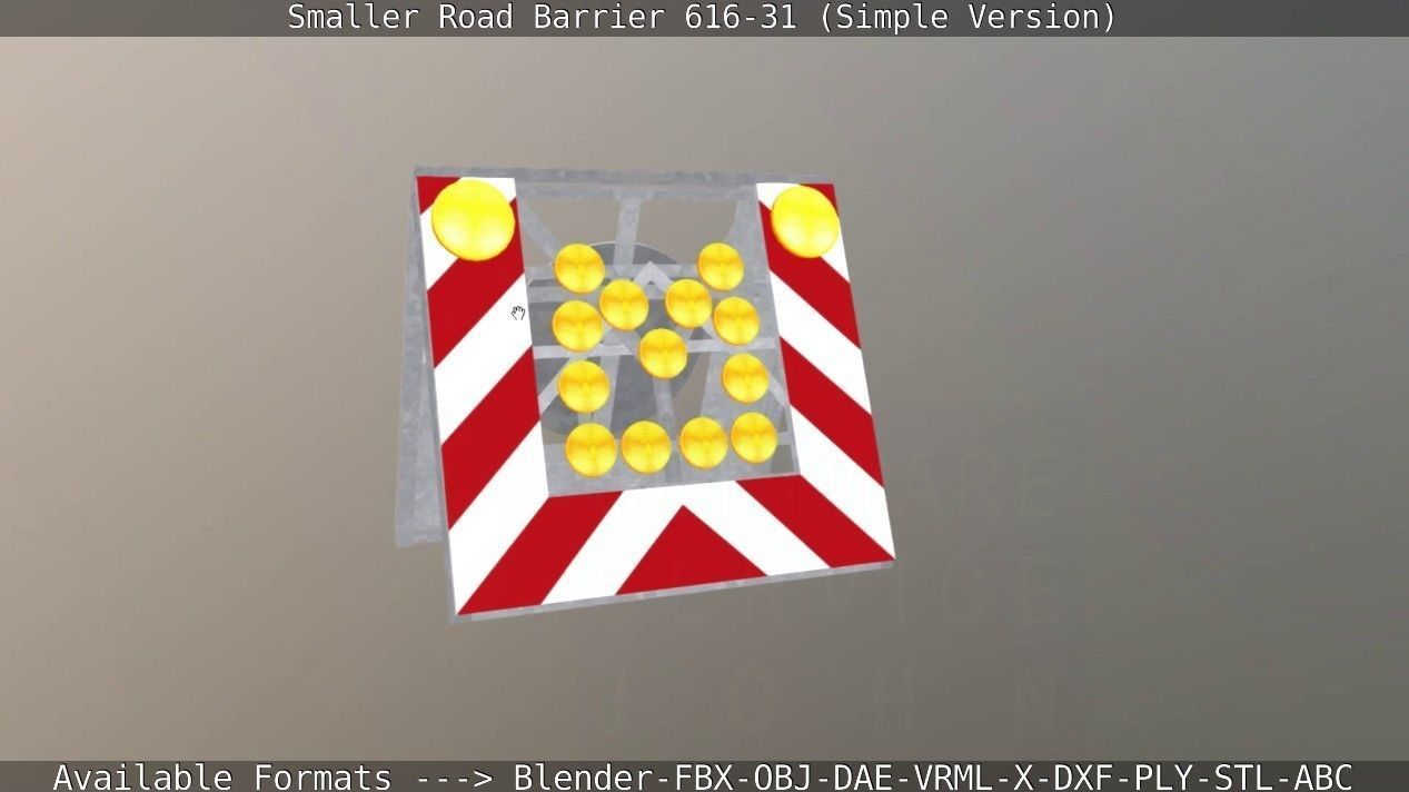 Smaller Road Barrier 616-31 - Simple Version Low-poly 3D model_126