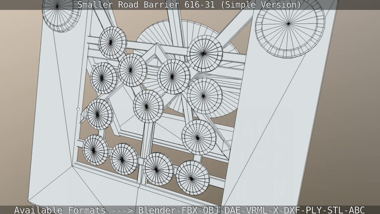 Smaller Road Barrier 616-31 - Simple Version Low-poly 3D model_62