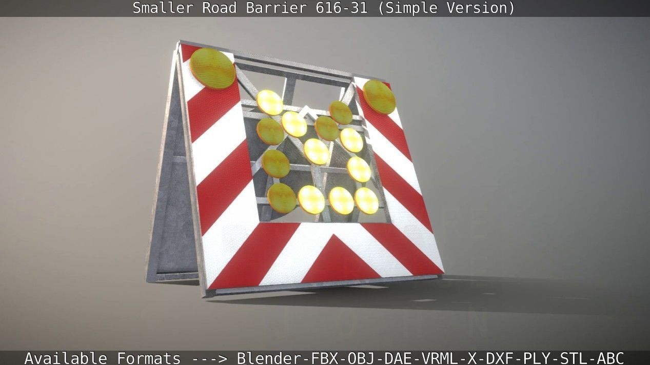 Smaller Road Barrier 616-31 - Simple Version Low-poly 3D model_142