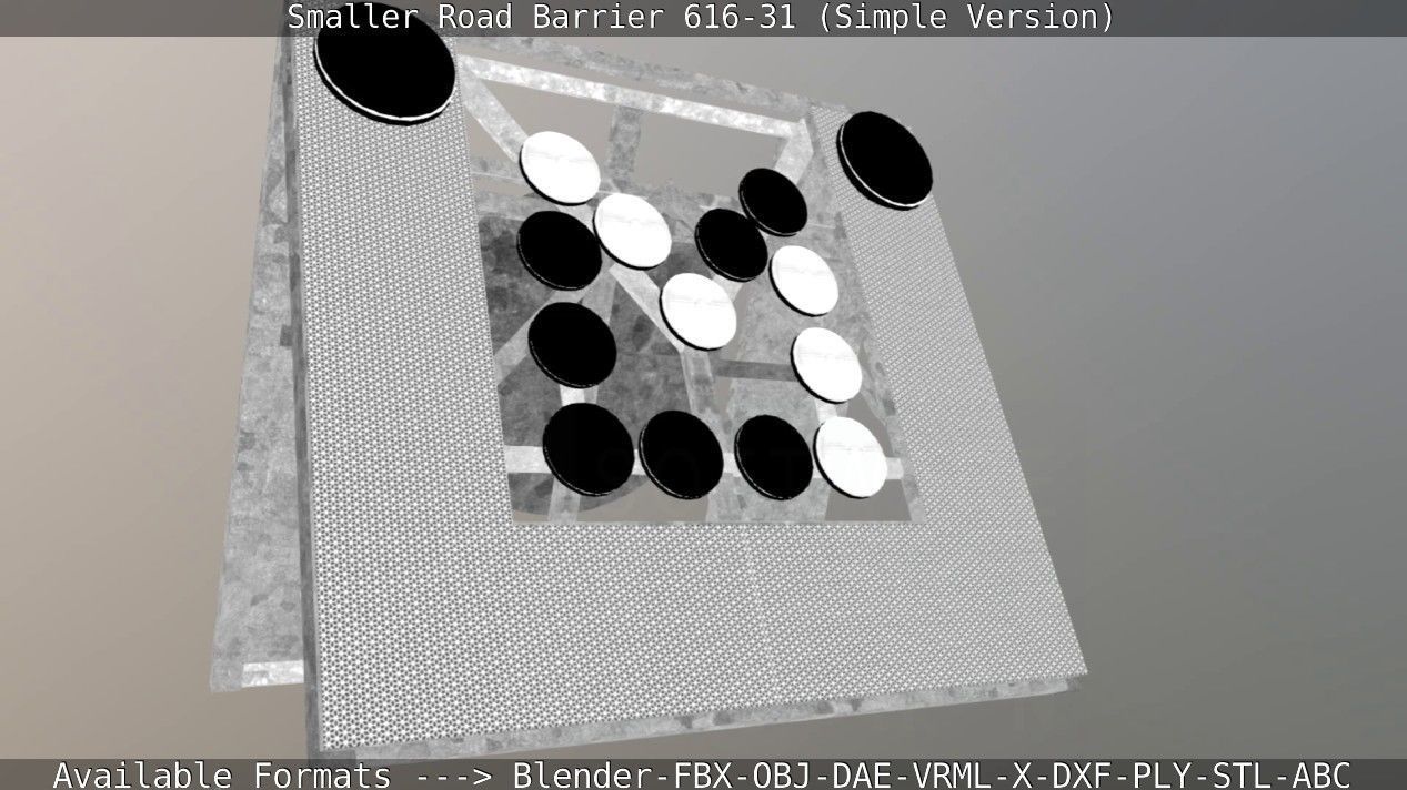 Smaller Road Barrier 616-31 - Simple Version Low-poly 3D model_90